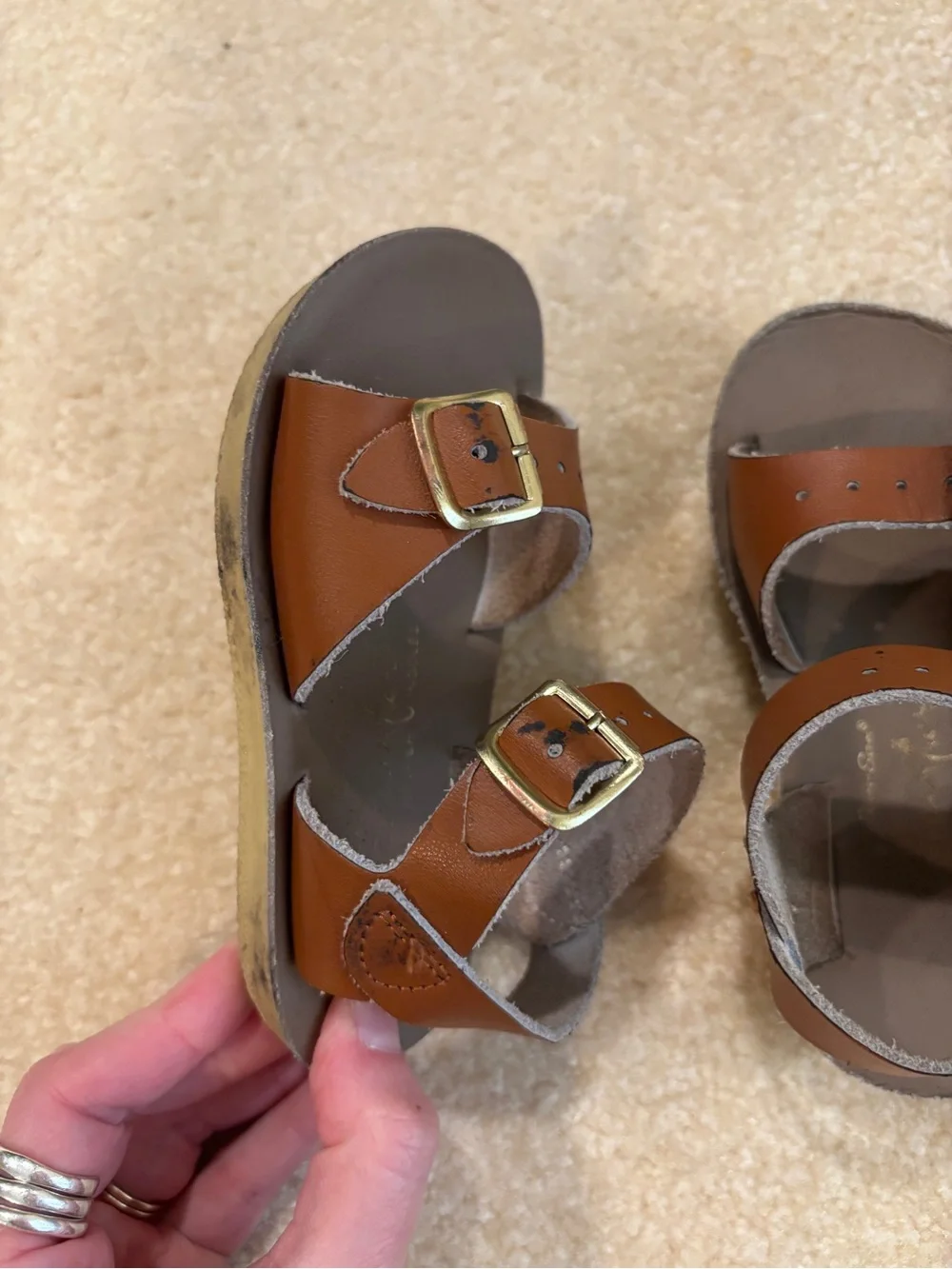Salt Water Sandals by Hoy these brown